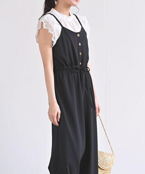 rps(アールピーエス)の「カットジョーゼットキャミオールインワン(つなぎ/オールインワン・レディース・ベージュ/ブラック・M)」の11枚目の写真