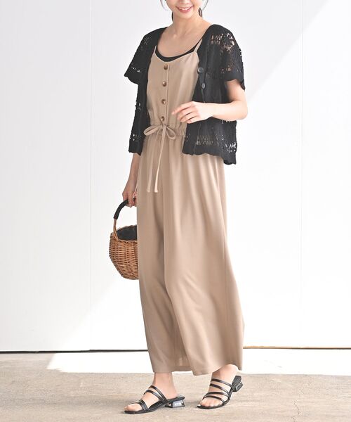 rps(アールピーエス)の「カットジョーゼットキャミオールインワン(つなぎ/オールインワン・レディース・ベージュ/ブラック・M)」の21枚目の写真