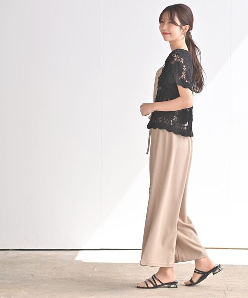 rps(アールピーエス)の「カットジョーゼットキャミオールインワン(つなぎ/オールインワン・レディース・ベージュ/ブラック・M)」の19枚目の写真