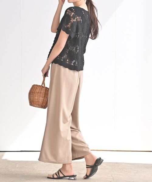 rps(アールピーエス)の「カットジョーゼットキャミオールインワン(つなぎ/オールインワン・レディース・ベージュ/ブラック・M)」の10枚目の写真