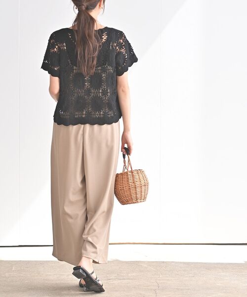 rps(アールピーエス)の「カットジョーゼットキャミオールインワン(つなぎ/オールインワン・レディース・ベージュ/ブラック・M)」の12枚目の写真