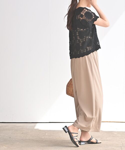 rps(アールピーエス)の「カットジョーゼットキャミオールインワン(つなぎ/オールインワン・レディース・ベージュ/ブラック・M)」の14枚目の写真