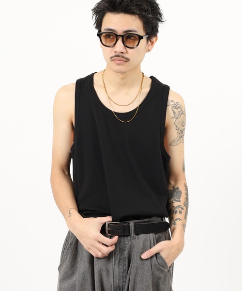 JEMORGAN（ジェーイーモーガン）の「JEMORGAN ワッフル/フライス タンクトップ (パック入り)（タンクトップ・メンズ・ホワイト/ナチュラル/ブラック/杢グレー/カーキ/ネイビー/オフホワイト/チャコール/ブラック系その他/グレー系その他・M/L/XL/S）」の4枚目の写真