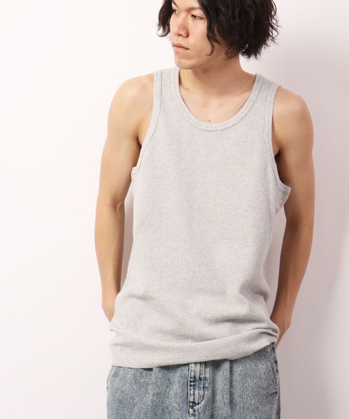 JEMORGAN（ジェーイーモーガン）の「JEMORGAN ワッフル/フライス タンクトップ (パック入り)（タンクトップ・メンズ・ホワイト/ナチュラル/ブラック/杢グレー/カーキ/ネイビー/オフホワイト/チャコール/ブラック系その他/グレー系その他・M/L/XL/S）」の5枚目の写真
