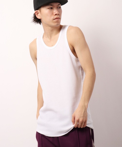 JEMORGAN（ジェーイーモーガン）の「JEMORGAN ワッフル/フライス タンクトップ (パック入り)（タンクトップ・メンズ・ホワイト/ナチュラル/ブラック/杢グレー/カーキ/ネイビー/オフホワイト/チャコール/ブラック系その他/グレー系その他・M/L/XL/S）」の2枚目の写真