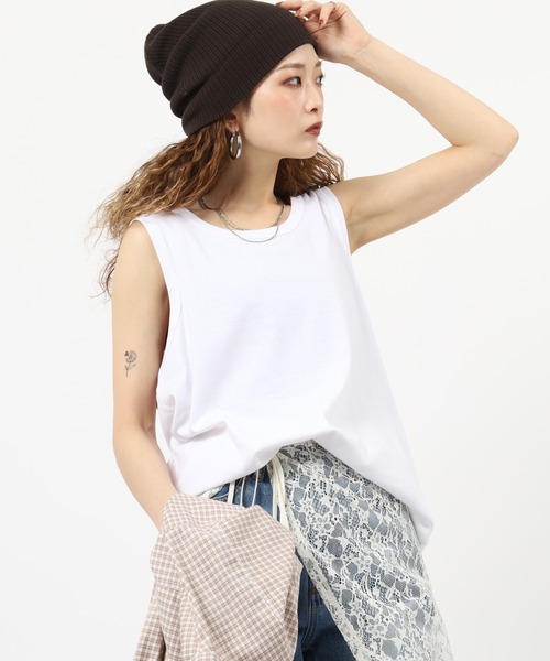 JEMORGAN（ジェーイーモーガン）の「JEMORGAN ワッフル/フライス タンクトップ (パック入り)（タンクトップ・メンズ・ホワイト/ナチュラル/ブラック/杢グレー/カーキ/ネイビー/オフホワイト/チャコール/ブラック系その他/グレー系その他・M/L/XL/S）」の3枚目の写真