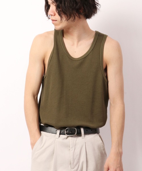 JEMORGAN（ジェーイーモーガン）の「JEMORGAN ワッフル/フライス タンクトップ (パック入り)（タンクトップ・メンズ・ホワイト/ナチュラル/ブラック/杢グレー/カーキ/ネイビー/オフホワイト/チャコール/ブラック系その他/グレー系その他・M/L/XL/S）」の9枚目の写真