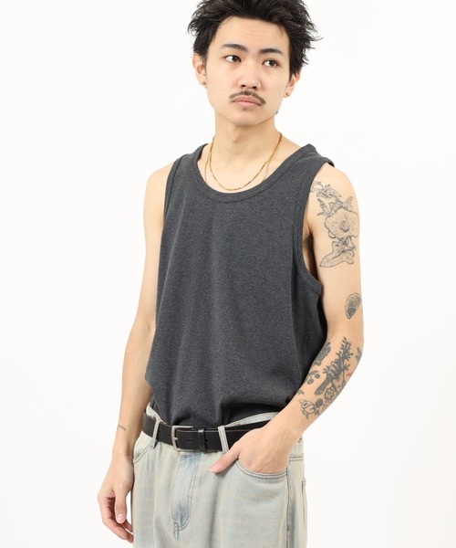 JEMORGAN（ジェーイーモーガン）の「JEMORGAN ワッフル/フライス タンクトップ (パック入り)（タンクトップ・メンズ・ホワイト/ナチュラル/ブラック/杢グレー/カーキ/ネイビー/オフホワイト/チャコール/ブラック系その他/グレー系その他・M/L/XL/S）」の7枚目の写真