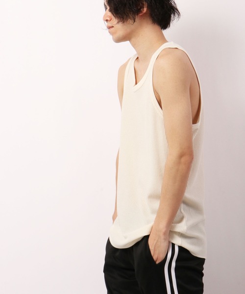 JEMORGAN（ジェーイーモーガン）の「JEMORGAN ワッフル/フライス タンクトップ (パック入り)（タンクトップ・メンズ・ホワイト/ナチュラル/ブラック/杢グレー/カーキ/ネイビー/オフホワイト/チャコール/ブラック系その他/グレー系その他・M/L/XL/S）」の20枚目の写真