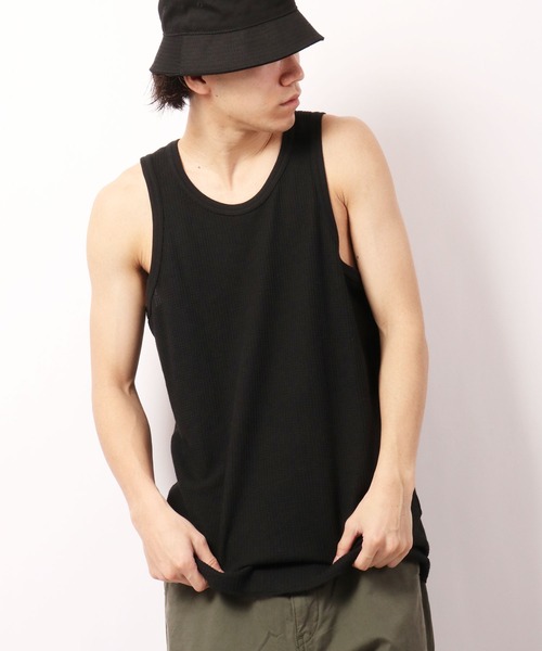 JEMORGAN（ジェーイーモーガン）の「JEMORGAN ワッフル/フライス タンクトップ (パック入り)（タンクトップ・メンズ・ホワイト/ナチュラル/ブラック/杢グレー/カーキ/ネイビー/オフホワイト/チャコール/ブラック系その他/グレー系その他・M/L/XL/S）」の13枚目の写真