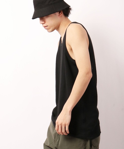 JEMORGAN（ジェーイーモーガン）の「JEMORGAN ワッフル/フライス タンクトップ (パック入り)（タンクトップ・メンズ・ホワイト/ナチュラル/ブラック/杢グレー/カーキ/ネイビー/オフホワイト/チャコール/ブラック系その他/グレー系その他・M/L/XL/S）」の14枚目の写真