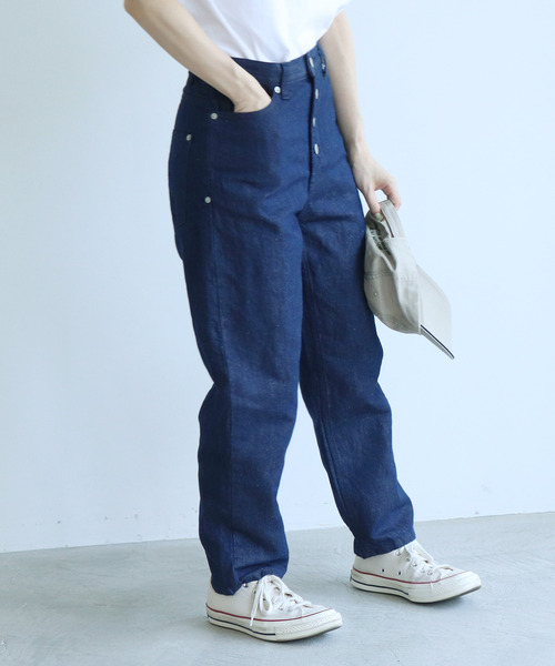 PAR ICI（パーリッシィ）の「ブラック/コットンリネン ボタンフライ