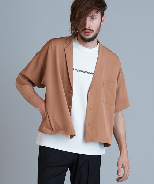 【セール】ドロップショルダーショートJKT（テーラードジャケット）｜NO ID.（ノーアイディ） 7,788円