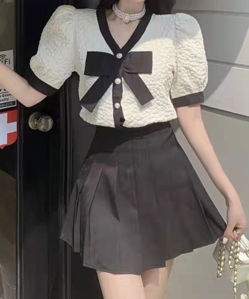 Twinkle;pm(トゥインクルピーエム)の「バイカラーリボン付ブラウス(シャツ/ブラウス・レディース・オフホワイト・FREE)」の3枚目の写真