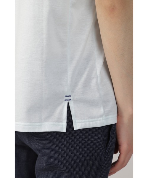HIGH STREET（ハイストリート）の「HIGH STREET∴シルケット天竺サイド切り替えTee（Tシャツ/カットソー・メンズ・ホワイト/ブルー系2・LL/M/L）」の15枚目の写真