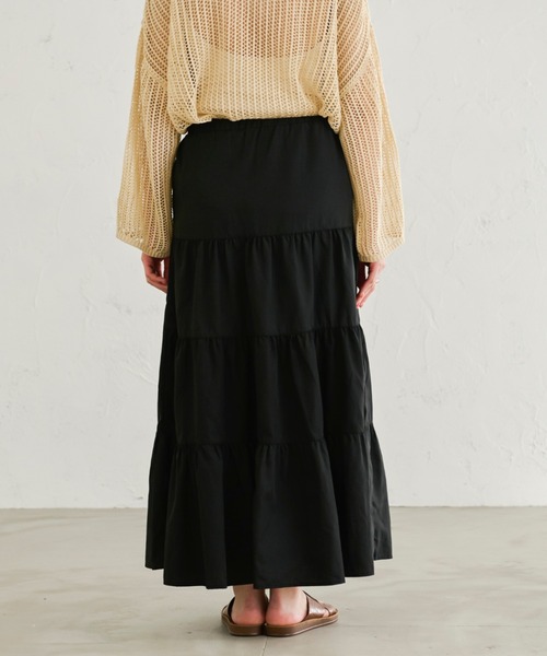 Ambre Neige(アンブルネージュ)の「ティアードマキシスカート/【WEB/EC限定商品】(スカート・レディース・ブラック/オフホワイト/モカ・FREE)」の18枚目の写真