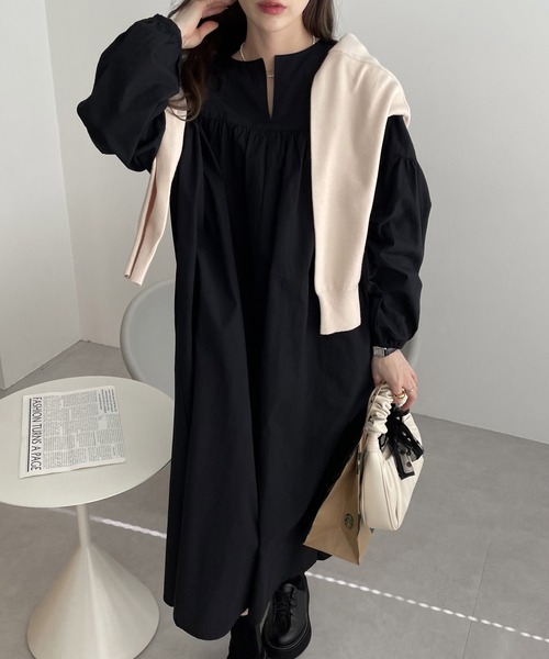 ハンドメイド大人可愛いワンピースワッシャーコットン SALE／50%OFF】【emmi atelier】ワッシャーコットンワンピース