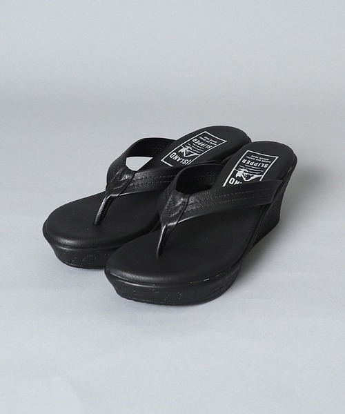 ISLAND SLIPPER（アイランドスリッパ）の「【 ISLAND SLIPPER / アイランドスリッパ 】 WEDGE SANDAL ウェッジ サンダル（サンダル・レディース・ブラック/ダークブラウン/ブラウン・5/6/7）」の2枚目の写真