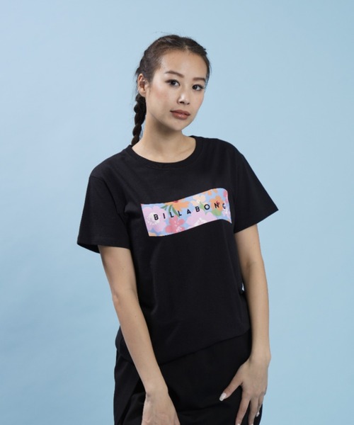 BILLABONG(ビラボン)の「BILLABONG/ビラボン ルーズシルエット ボタニカル柄/花柄ロゴTシャツ BC013-220(Tシャツ/カットソー・レディース・ホワイト/ピンク/ブラック・M/L)」の3枚目の写真