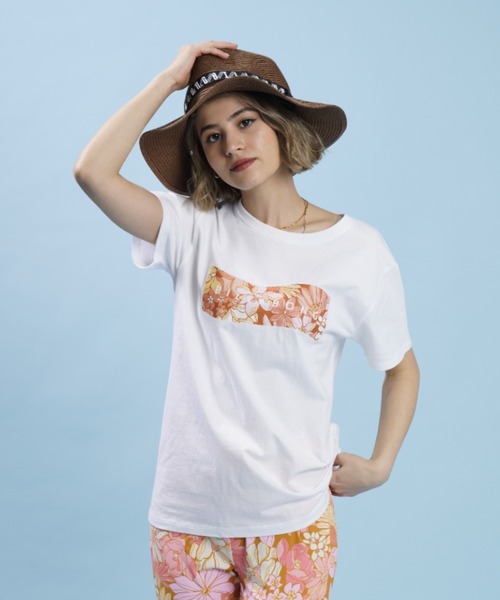 BILLABONG(ビラボン)の「BILLABONG/ビラボン ルーズシルエット ボタニカル柄/花柄ロゴTシャツ BC013-220(Tシャツ/カットソー・レディース・ホワイト/ピンク/ブラック・M/L)」の14枚目の写真