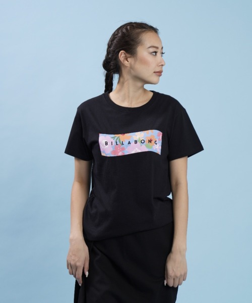 BILLABONG(ビラボン)の「BILLABONG/ビラボン ルーズシルエット ボタニカル柄/花柄ロゴTシャツ BC013-220(Tシャツ/カットソー・レディース・ホワイト/ピンク/ブラック・M/L)」の18枚目の写真