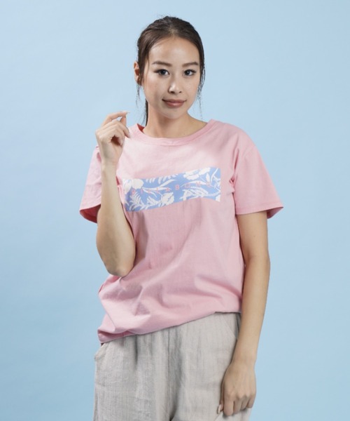 BILLABONG(ビラボン)の「BILLABONG/ビラボン ルーズシルエット ボタニカル柄/花柄ロゴTシャツ BC013-220(Tシャツ/カットソー・レディース・ホワイト/ピンク/ブラック・M/L)」の15枚目の写真