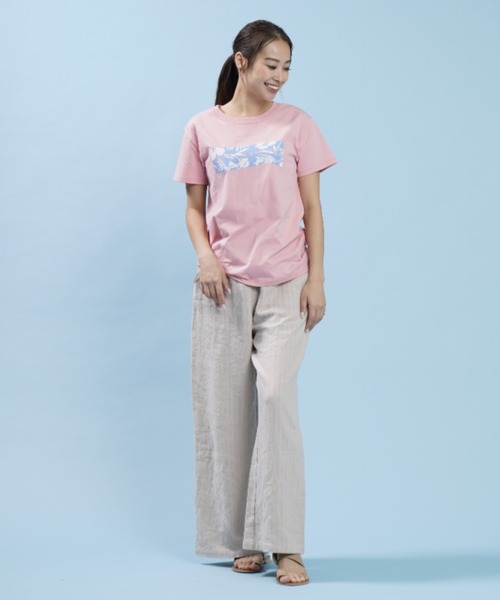 BILLABONG(ビラボン)の「BILLABONG/ビラボン ルーズシルエット ボタニカル柄/花柄ロゴTシャツ BC013-220(Tシャツ/カットソー・レディース・ホワイト/ピンク/ブラック・M/L)」の7枚目の写真