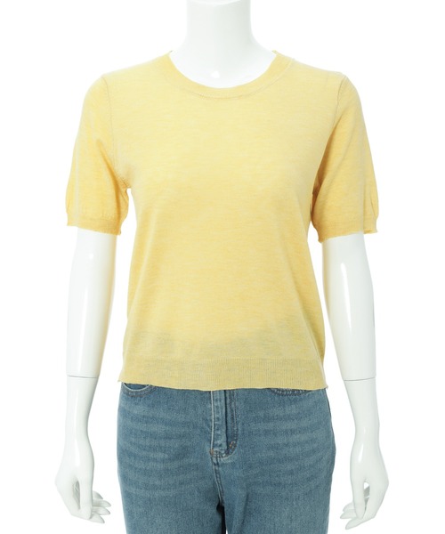 Edit Sheen（エディットシーン）の「半袖カラーニット（ニット/セーター・レディース・ブラック/アイボリー/グリーン/ピンク/イエロー・M）」の20枚目の写真