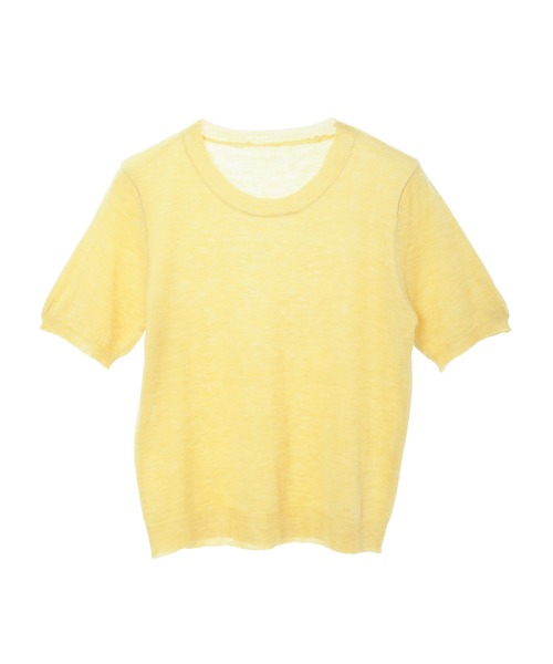 Edit Sheen（エディットシーン）の「半袖カラーニット（ニット/セーター・レディース・ブラック/アイボリー/グリーン/ピンク/イエロー・M）」の21枚目の写真