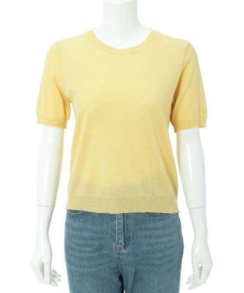 Edit Sheen（エディットシーン）の「半袖カラーニット（ニット/セーター・レディース・ブラック/アイボリー/グリーン/ピンク/イエロー・M）」の22枚目の写真