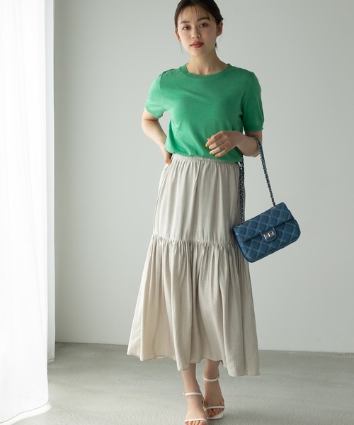 Edit Sheen（エディットシーン）の「半袖カラーニット（ニット/セーター・レディース・ブラック/アイボリー/グリーン/ピンク/イエロー・M）」の18枚目の写真