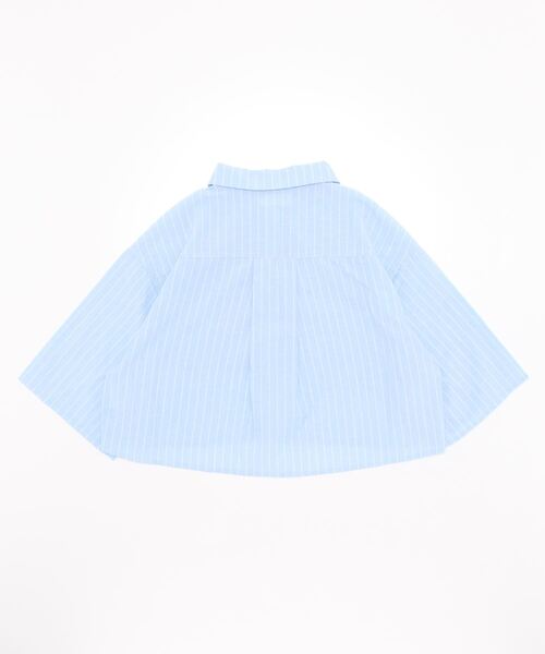 nemne store(ネンネストア)の「ワッペンストライプ半袖ショートシャツ(シャツ/ブラウス・レディース・パープル/オフホワイト/ブルー・フリー)」の5枚目の写真