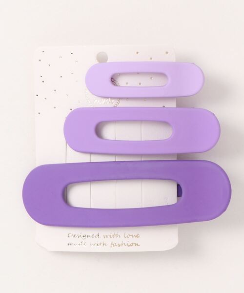 Fun & Daily（ファンアンドデイリー）の「3セット・マットカラーヘアクリップ（バレッタ/ヘアクリップ・レディース・パープル/ブラウン/ピンク/イエロー/オレンジ/ブルー/グリーン・FREE）」の5枚目の写真