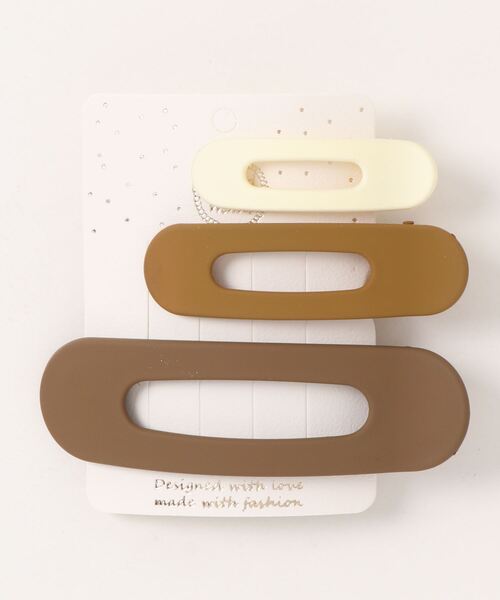 Fun & Daily（ファンアンドデイリー）の「3セット・マットカラーヘアクリップ（バレッタ/ヘアクリップ・レディース・パープル/ブラウン/ピンク/イエロー/オレンジ/ブルー/グリーン・FREE）」の2枚目の写真