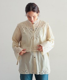 NOMBRE IMPAIR | インドネシア刺繍　ビブ付きロングシャツ(シャツ/ブラウス)