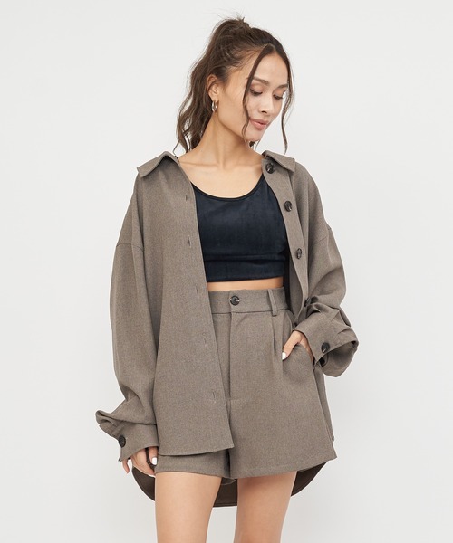 SPIRALGIRL（スパイラルガール）の「メランジハイウエストショートパンツ（その他パンツ・レディース・ブラック/ブラウン・FREE）」の15枚目の写真