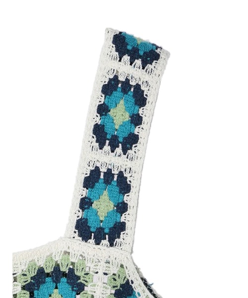 earth music&ecology(アースミュージックアンドエコロジー)の「スクエアクロシェビスチェ(ベスト・レディース・アイボリー/ダークブラウン・FREE)」の15枚目の写真