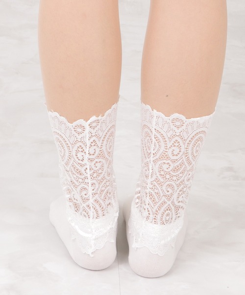 Lace Ladies(レースレディース)の「【3足組】 ケミカルレースソックスセット(ソックス/靴下・レディース・ホワイト/ブラック・FREE)」の9枚目の写真
