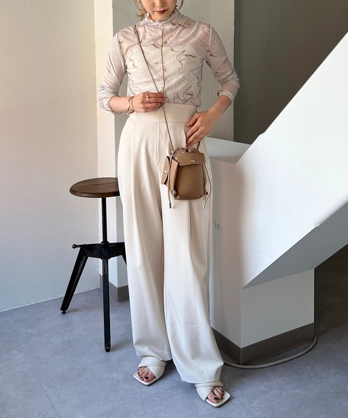 CAPRICIEUX LE'MAGE(カプリシューレマージュ)の「マーブルメッシュプルオーバー(Tシャツ/カットソー・レディース・カーキ/アイボリー・FREE)」の17枚目の写真