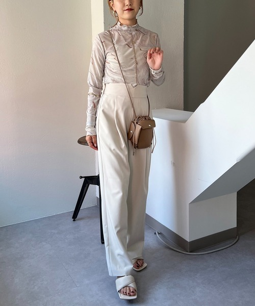 CAPRICIEUX LE'MAGE(カプリシューレマージュ)の「マーブルメッシュプルオーバー(Tシャツ/カットソー・レディース・カーキ/アイボリー・FREE)」の19枚目の写真