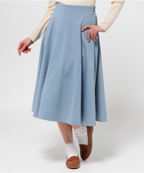 earth music&ecology（アースミュージックアンドエコロジー）の「【すきな丈スカート】ミモレフレアスカート（スカート・レディース・ブラック/ブルー/サックスブルー/ネイビー/ブルーグリーン/ライトイエロー/レッド/ライトグレー・FREE）」の5枚目の写真