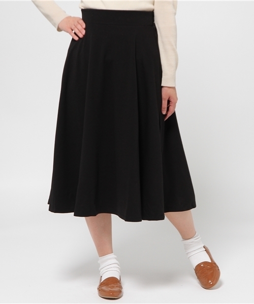 earth music&ecology（アースミュージックアンドエコロジー）の「【すきな丈スカート】ミモレフレアスカート（スカート・レディース・ブラック/ブルー/サックスブルー/ネイビー/ブルーグリーン/ライトイエロー/レッド/ライトグレー・FREE）」の2枚目の写真