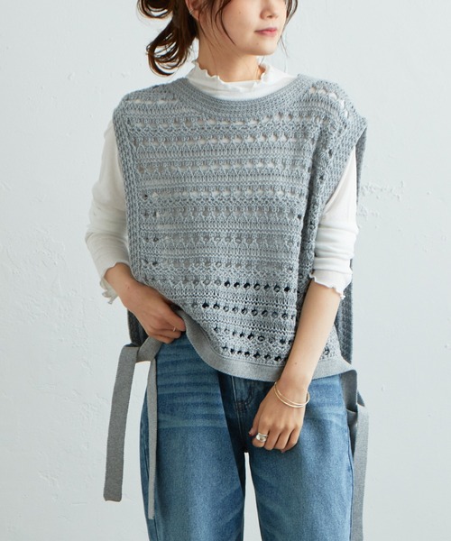 PUAL CE CIN（ピュアルセシン）の「【WEB限定】シアーネットハイネックプルオーバー（Tシャツ/カットソー・レディース・ダークブルー/オフホワイト/ブラック/ダークグリーン・FREE）」の18枚目の写真