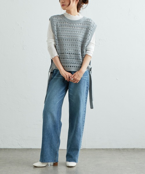 PUAL CE CIN（ピュアルセシン）の「【WEB限定】シアーネットハイネックプルオーバー（Tシャツ/カットソー・レディース・ダークブルー/オフホワイト/ブラック/ダークグリーン・FREE）」の13枚目の写真