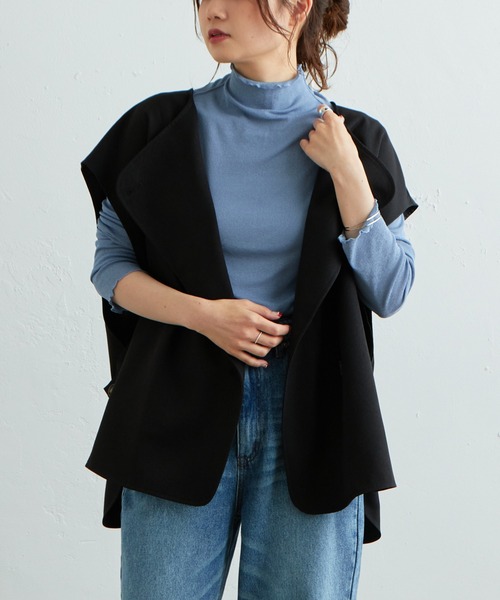 PUAL CE CIN（ピュアルセシン）の「【WEB限定】シアーネットハイネックプルオーバー（Tシャツ/カットソー・レディース・ダークブルー/オフホワイト/ブラック/ダークグリーン・FREE）」の9枚目の写真