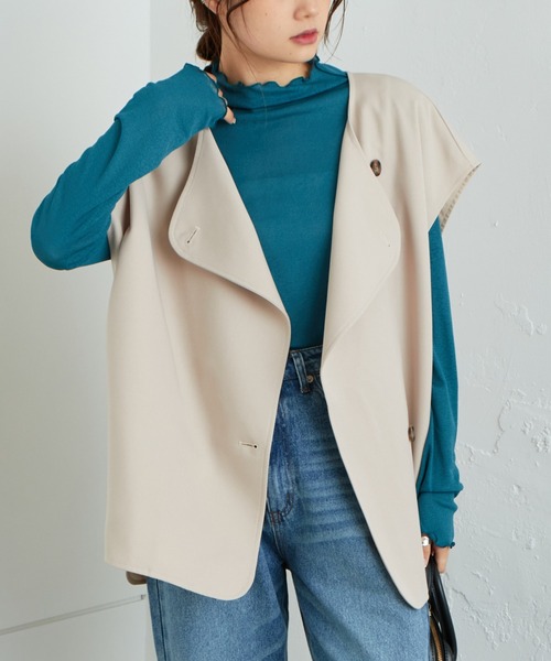 PUAL CE CIN（ピュアルセシン）の「【WEB限定】シアーネットハイネックプルオーバー（Tシャツ/カットソー・レディース・ダークブルー/オフホワイト/ブラック/ダークグリーン・FREE）」の16枚目の写真