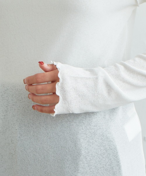 PUAL CE CIN（ピュアルセシン）の「【WEB限定】シアーネットハイネックプルオーバー（Tシャツ/カットソー・レディース・ダークブルー/オフホワイト/ブラック/ダークグリーン・FREE）」の20枚目の写真