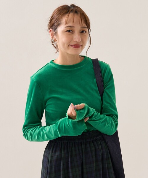 FREAK'S STORE(フリークスストア)の「カラーベロアT(Tシャツ/カットソー・レディース・ピンク/オレンジ/ブルー/グリーン・フリ-)」の1枚目の写真