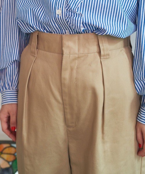 My Fav. CHILD WOMAN（マイファブチャイルドウーマン）の「ヴィンテージチノクロス　センタープレスパンツ（チノパンツ・レディース・ベージュ・38/36）」の20枚目の写真