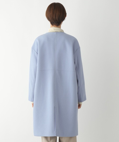 未使用　レキップ L'EQUIPE ノーカラーコート ブルー 水色　サイズ38 未使用 レキップ L'EQUIPE ノーカラーコート ブルー 水色 サイズ38